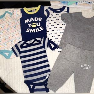 #158   0-3 mos boys lot Garanimals, Chick Pea, Gerber & Baby Kiss  NWOT